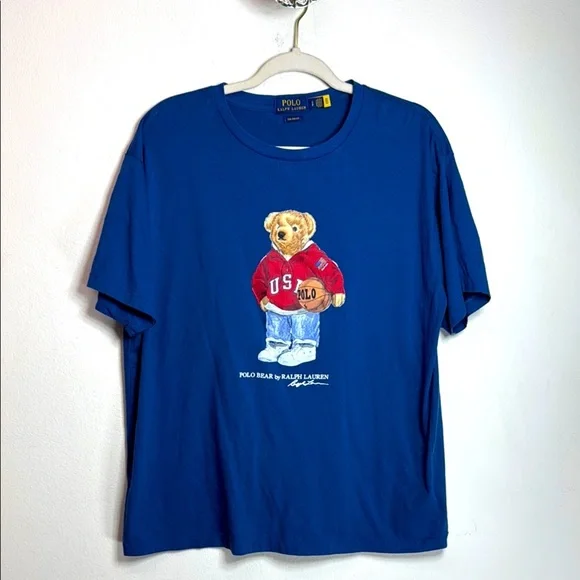 (P) Polo by Ralph Lauren blue short-sleeve teddy bear T-shirt, size S/P - Picture 2 of 12